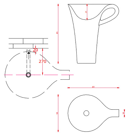 Раковина ArtCeram Cup OSL004 01;50 85 черный с белым