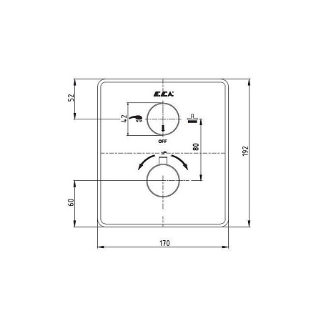 Термостат E.C.A. Thermostatic 102167215EX-KDE для душа