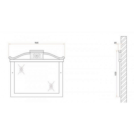 Зеркало BelBagno Primavera BB45S/WA 100 белое античное
