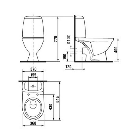 Унитаз-компакт Jika Baltic 8242860002429, горизонтальный выпуск, нижняя подводка