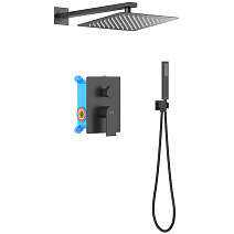 Душевой комплект Aquatek Лира AQ1472MB черный матовый Душевой комплект Aquatek Лира AQ1472MB черный матовый