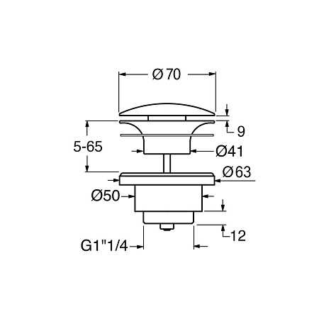 Донный клапан GSI PVC17 матовый Cenere