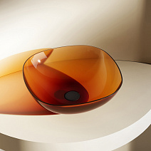 Раковина накладная прозрачная ABBER Kristall AT2806Opal коричневый