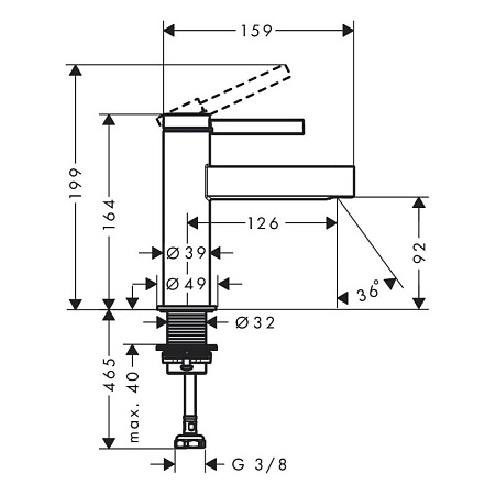 Смеситель Hansgrohe Finoris 76013670 для раковины, черный матовый