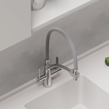 Смеситель для кухонной мойки Sancos Eri SC4001CH хром/серый