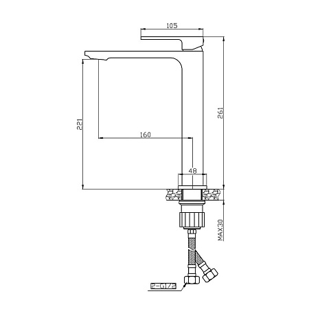 Смеситель Orange Lutz M04-121cr для раковины, хром