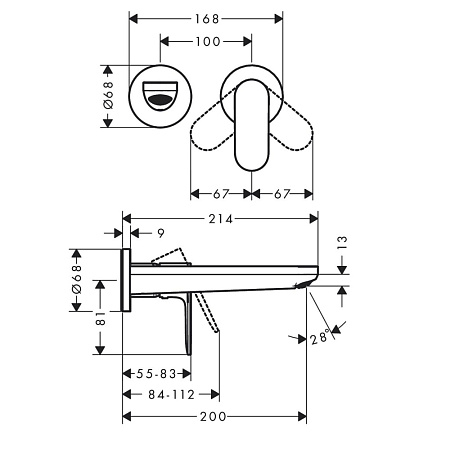 Смеситель Hansgrohe Rebris S 72528000 для раковины, хром