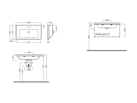 Раковина Hatria Erika Pro Q YXGM01 80