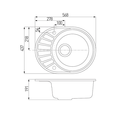 Кухонная мойка Aquaton Чезана 1A711232CS250 57 серый шелк