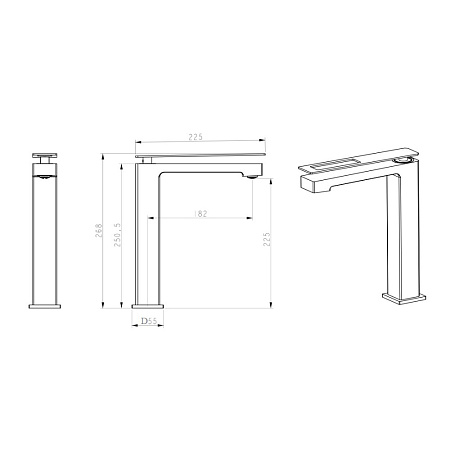 Смеситель Boheme Q 142-CRCR.2 для раковины, хром