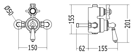 Термостат Devon&Devon Coventry MARM74CRBD для ванны с душем