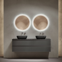 Мебель для ванной со столешницей Sancos Folk 160 FL80GS+TT160A1 Grey soft/Black Sky