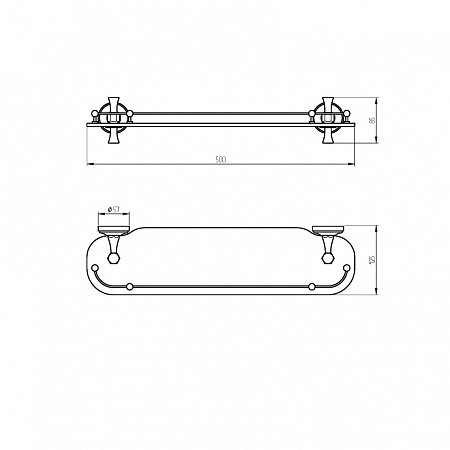 Полка Migliore Fortuna 27668 L50, бронза