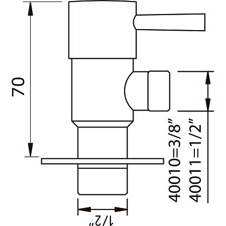 Вентиль Clever 40010 угловой, хром