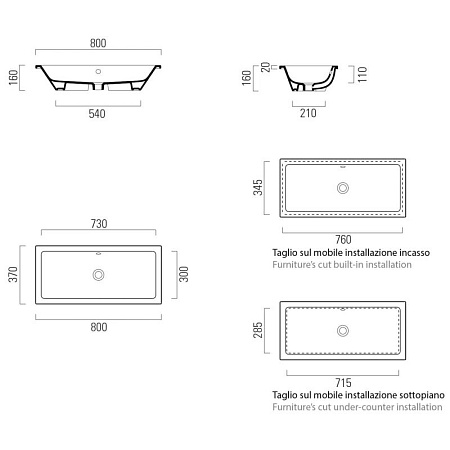 Раковина GSI Kube X 895411 80 белый