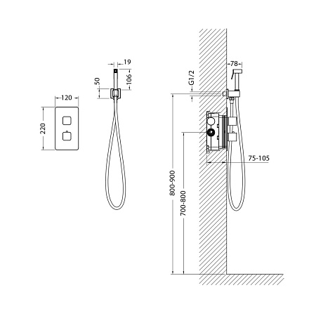 Гигиенический душ со смесителем Timo Petruma 5089/00SM хром