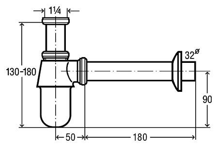 Сифон для раковины Viega 102845 с пробкой