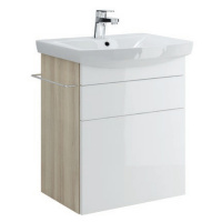 Тумба с раковиной Cersanit Smart SU-SMA-CA60/Wh 60 белый/светлый ясень