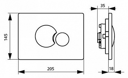 Кнопка смыва Sanit S706 16.706.93.0000 матовый хром