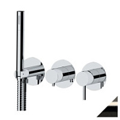 Смеситель Remer X Style X97D3PCFP для ванны с душем, на 3 выхода, хром чёрный брашированный