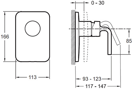 Смеситель Jacob Delafon Purist E98709-CP для душа