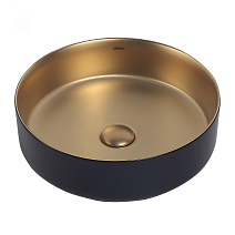 Раковина накладная ABBER Bequem AC2109BG золото матовое/черный