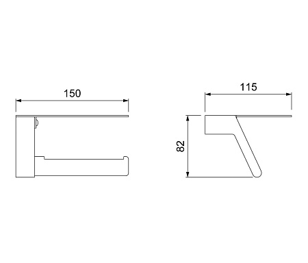 Бумагодержатель с полкой для телефона Timo Selene 14043/03 черный