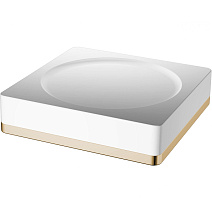 Мыльница Boheme 10960-W-G настольная, золото/белый