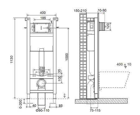 Комплект унитаз Jacob Delafon Elite E21755RU-00 + инсталляция + кнопка + крышка