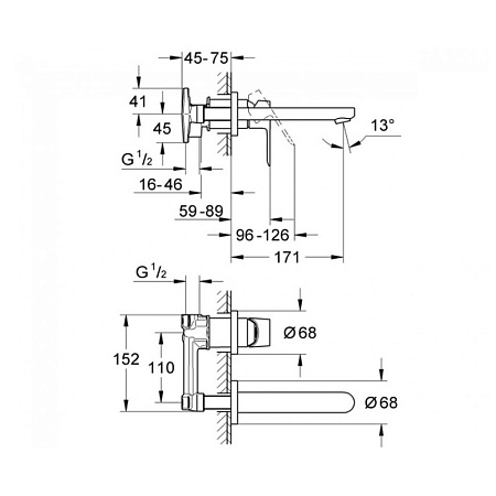 Смеситель Grohe BauEdge 20474000 для раковины