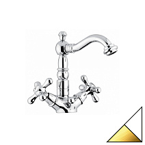 Смеситель Emmevi Deco Old 12615BO для раковины, белый/золото Смеситель Emmevi Deco Old 12615BO для раковины, белый/золото