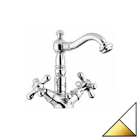 Смеситель Emmevi Deco Old 12615BO для раковины, белый/золото