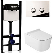 Комплект 4в1 инсталляции с WC и клавишей Valsir KIT VSCR 5486 Slim P4 белый/хром