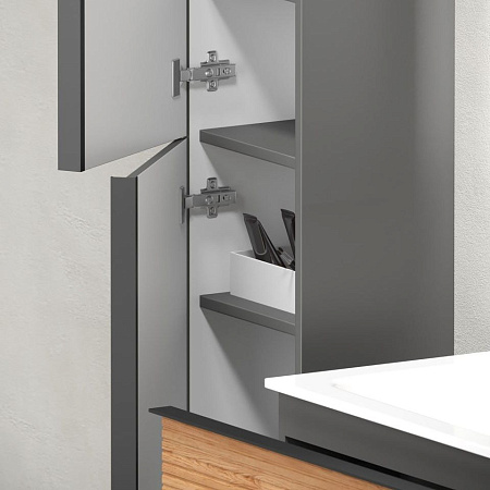 Шкаф-пенал Sancos Delta PDL35GR дуб красный/графит