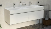 Тумба с раковиной Velvex Pulsus 140 белая