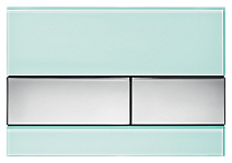 Кнопка смыва Tece Square 9240805 зеленое стекло, кнопка хром глянцевый