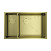 Кухонная мойка Omoikiri Taki 69-2-U/IF-LG-R SIDE  44x69.5x20 светлое золото