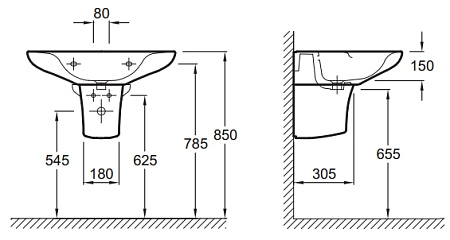 Полупьедестал для раковины Jacob Delafon Presqu'ile 19075-00