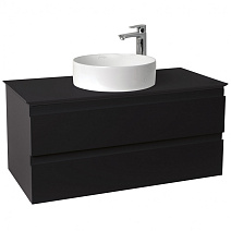 Тумба с раковиной Jacob Delafon Madeleine EB2084-J53 100 со столешницей и подсветкой, черный матовый
