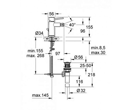 Смеситель Grohe BauClassic 32864000 для биде