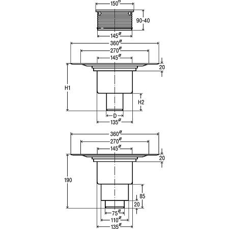 Душевой трап Viega Advantix 557188 с решеткой