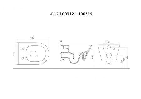 Унитаз подвесной Boheme Avva 972-B черный