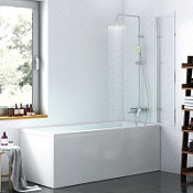 Шторка на ванну Damixa Skyline DX35WBS-D080-140MT 80 прозрачное стекло
