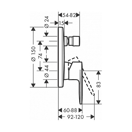 Смеситель Hansgrohe Vernis Blend 71466670 для душа, черный матовый