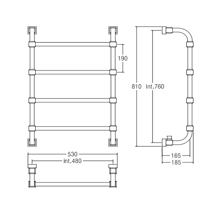 Полотенцесушитель водяной Margaroli Concerto 7324704CON хром/золото