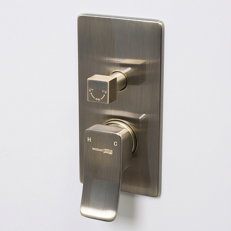 Смеситель WasserKRAFT Exter 1641 для ванны и душа, светлая бронза