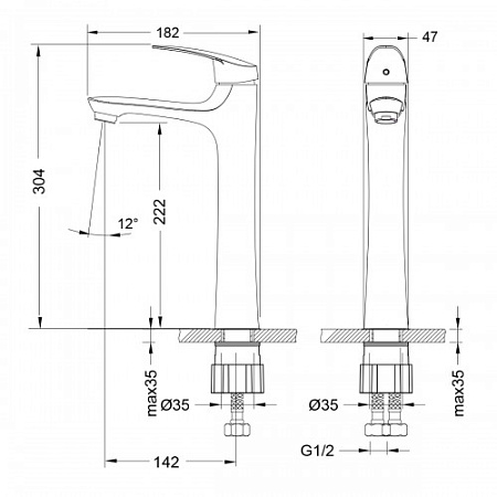 Смеситель Lemark Linara LM0409C для раковины, хром