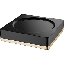 Мыльница Boheme 10960-B-G настольная, золото/черный