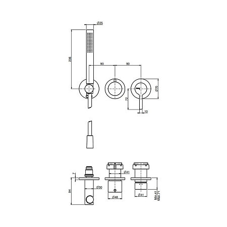 Смеситель Fima Carlo Frattini Snap F3129WX8CR для душа, хром