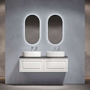 Мебель для ванной со столешницей Sancos Very 140 VR70W+TT140A1 Bianco/Black Sky